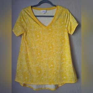 LuLaRoe Christy T Yellow Top T-shirt Size xs